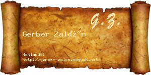 Gerber Zalán névjegykártya